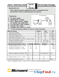 Datasheet JANTX1N4148-1. производства Microsemi